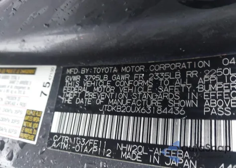 2006 Toyota Prius z USA, uszkodzony, nr VIN JTDKB20UX63184436